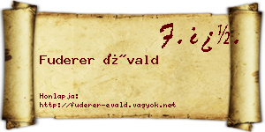 Fuderer Évald névjegykártya